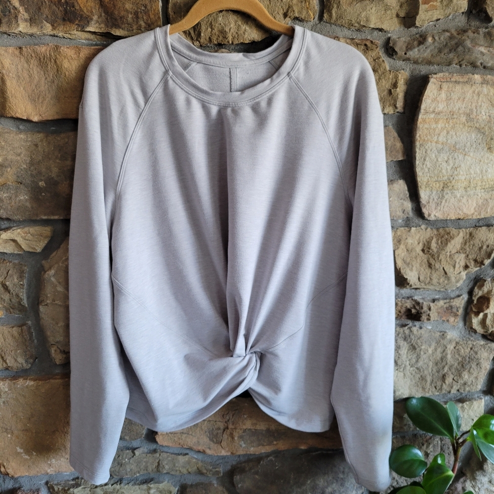 Lululemon Tuck & Gather Pullover 10 Modal French Terry Knot Crop Crew